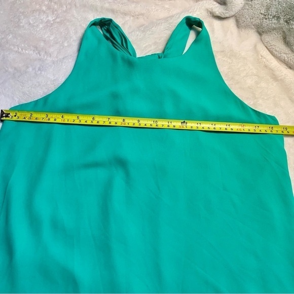 Alice Collection Dressy Tank Small Jade Green Sleevelss Flowy Lined Keyhole Back - Picture 13 of 15